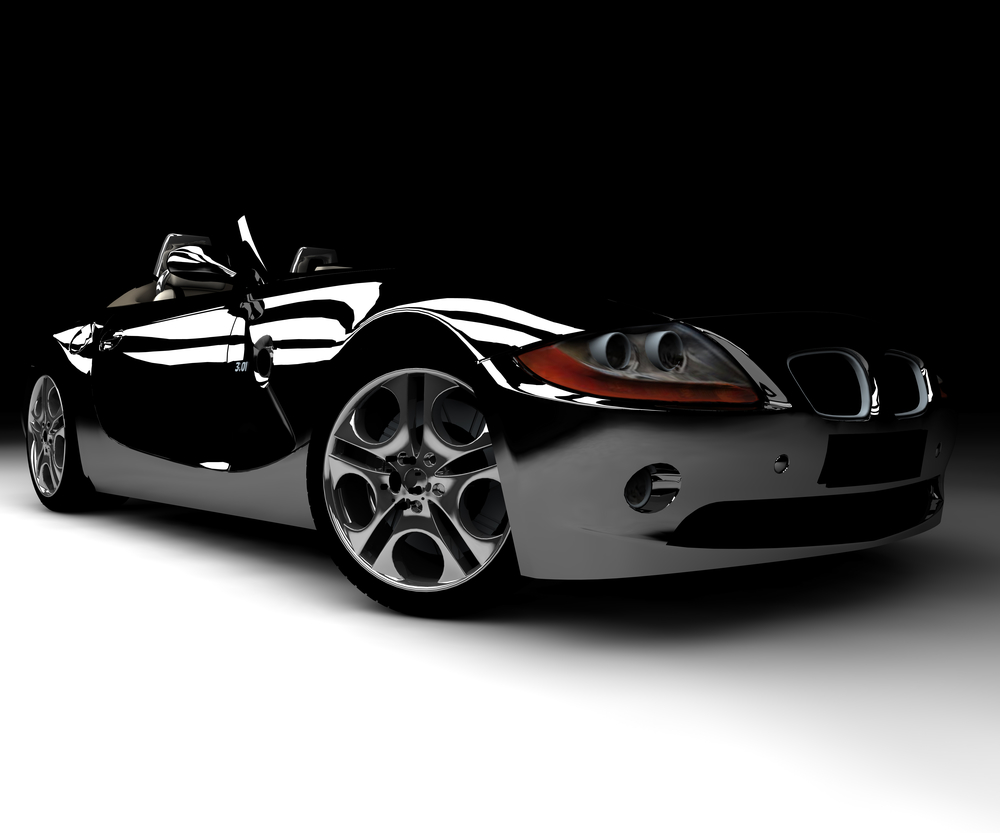 Black Car with gleaming custom coating