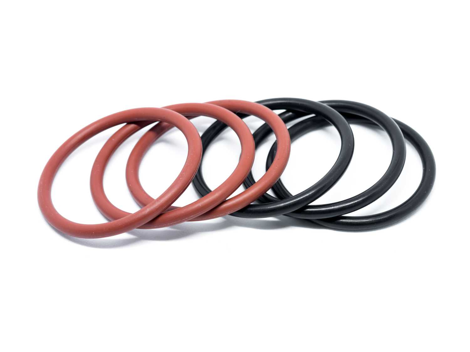 red and black o-rings coated by Coating Systems, Inc.