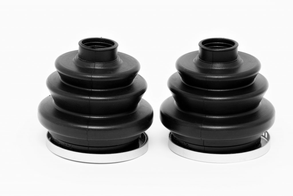 Coated rubber grommets.