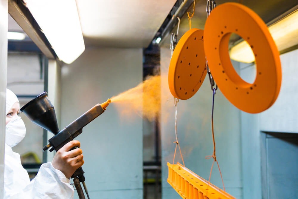orange Powder Coating for Metal Parts