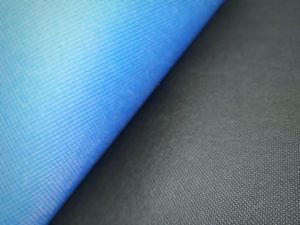 Close-up photo of Neoprene in black and blue colors